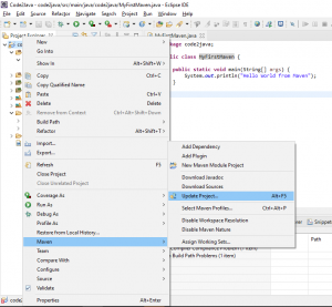 Maven-project-in-eclipse-maven-update